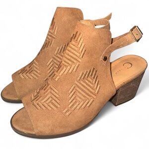 Tan Open-Toe Women's Shoes